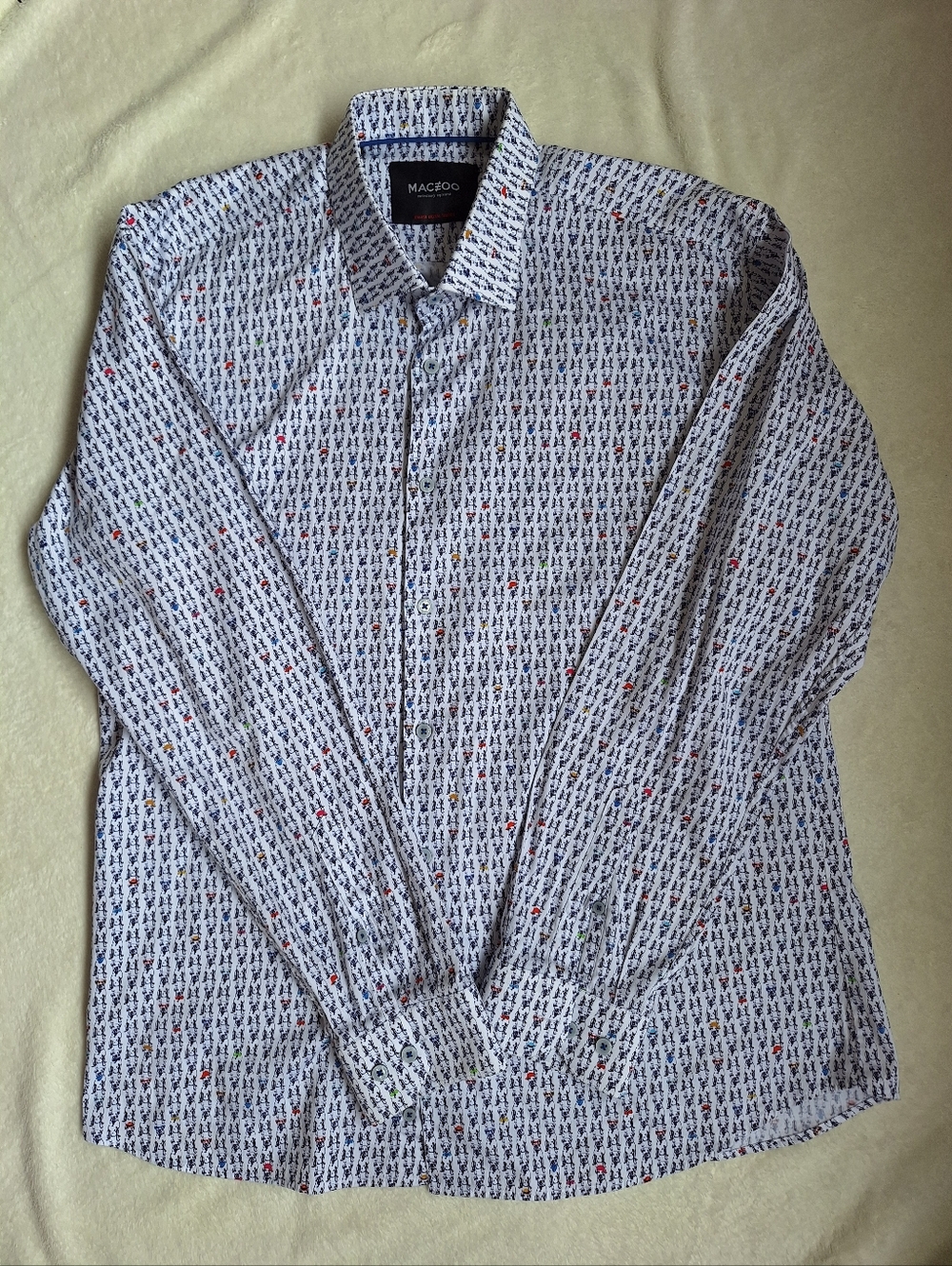 Maceoo Fibonacci Luxury Men's Shirt - Dog Pattern - Cotton Jersey - Size 6/2XL